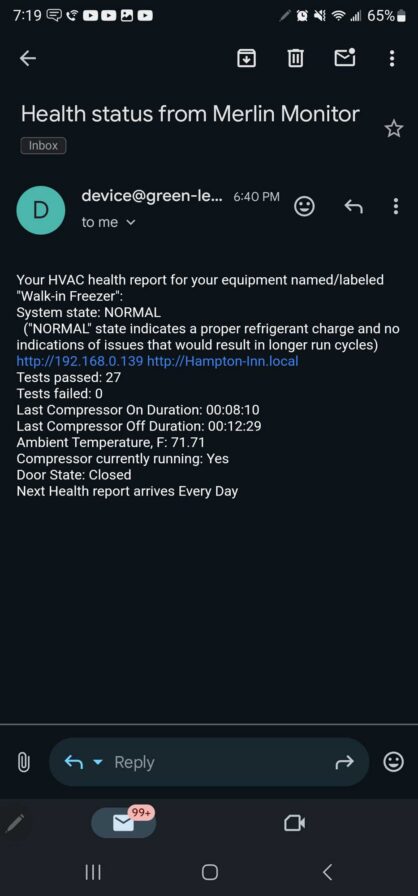 Email Health Report