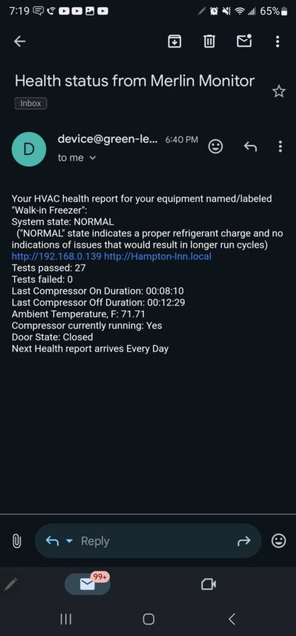 Email Health Report